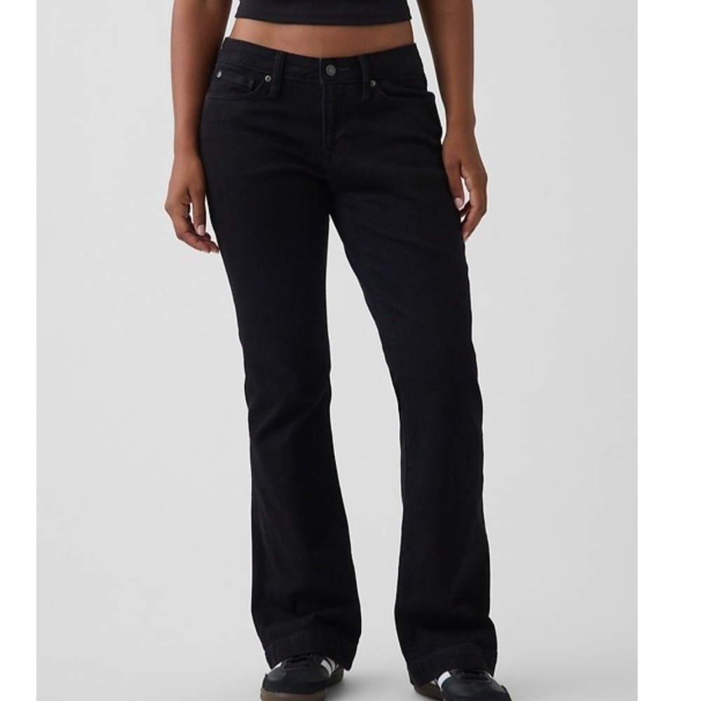 Gap Long & Lean Low Rise Bootcut Jeans Black Stretch Denim 34 18R Womens
